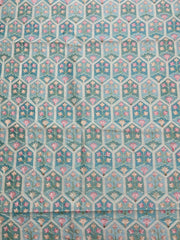 (Pre Cut 2.5 Meter)Sky Blue Magic Art Raw Silk