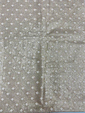 (Pre Cut 2.5Meter)Zari Embroidery With Gold Sequins Pure Georgette Fabric