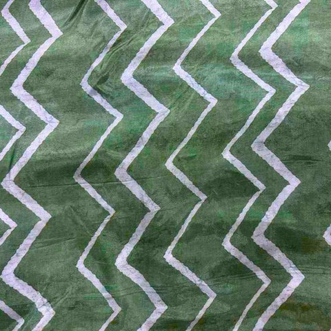 Pista ZigZag Pattern Table Print Pure Muslin Fabric Mix And Match.