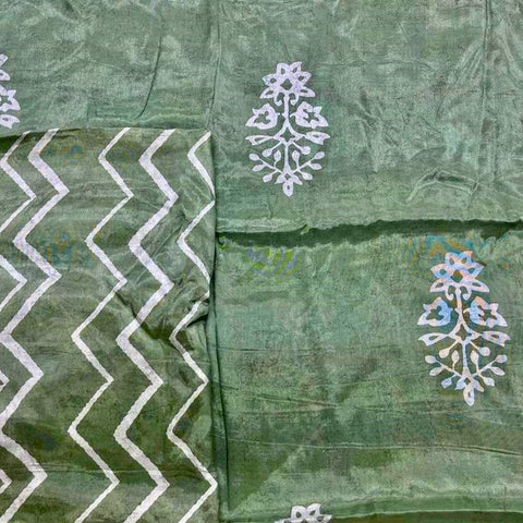 Pista ZigZag Pattern Table Print Pure Muslin Fabric Mix And Match.