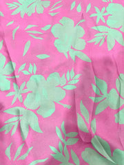 Pink Color Floral Pattern Digital Print Satin Georgette Fabric