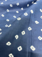 Pure Cotton Cambric Navy Blue Color Bandhani Pattern Block Print Fabric