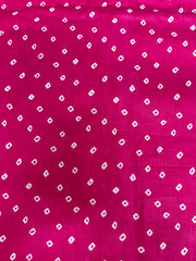 Pure Cotton Cambric Dark Pink Color Bandhani Pattern Block Print Fabric