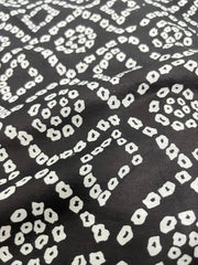 Pure Cotton Cambric Mix And Match Black Color Bandhani Block Print Fabric