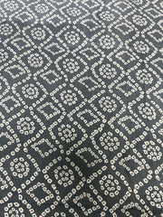 Pure Cotton Cambric Mix And Match Grey Color Bandhani Block Print Fabric