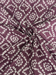 Pure Cotton Cambric Purple Color Bandhani Pattern Block Print Fabric