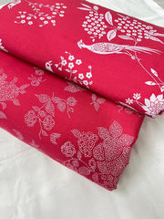 Pure Cotton Cambric Pink And White Mix And Match  Block Print Fabric