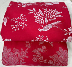 Pure Cotton Cambric Pink And White Mix And Match  Block Print Fabric