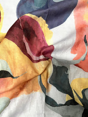 Cotton Brasso Multi Color Abstract Digital Print Fabric.