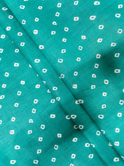 Pure Cotton Cambric Sky Blue Color Bandhani Pattern Block Print Fabric.