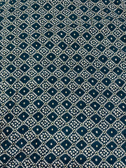 Pure Rayon Shades Of Blue Color Bandhani Pattern Screen Print Fabric With Foil Big Panna.