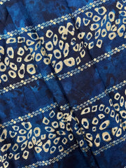 Pure Rayon Dark Blue Color Bandhani Pattern Screen Print Fabric With Foil Big Panna.