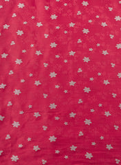 Pure Viscose Satin Dark Pink Color With Jacquard Butti Dyed Fabric