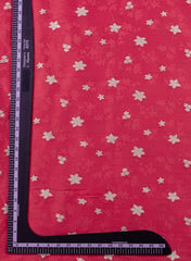 Pure Viscose Satin Dark Pink Color With Jacquard Butti Dyed Fabric