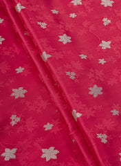 Pure Viscose Satin Dark Pink Color With Jacquard Butti Dyed Fabric