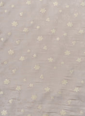 Pure Viscose Satin Greyish Color With Jacquard Butti Dyed Fabric