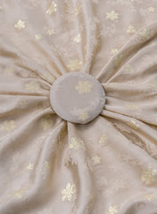 Pure Viscose Satin Greyish Color With Jacquard Butti Dyed Fabric