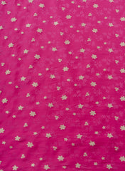 Pure Viscose Satin Rani Pink Color With Jacquard Butti Dyed Fabric