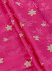 Pure Viscose Satin Rani Pink Color With Jacquard Butti Dyed Fabric