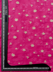 Pure Viscose Satin Rani Pink Color With Jacquard Butti Dyed Fabric