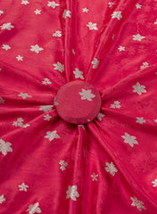 Pure Viscose Satin Dark Pink Color With Jacquard Butti Dyed Fabric