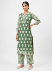 Pure Cotton Cambric Mint Green Color Mix & Match Fabric.