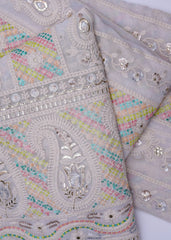 Lucknowi Embroidery With Sequins Pure Georgette Fabric Big panna