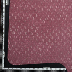 (Pre cut -2.5Meter) Mauve Dotted Pattern Dabu Hand Block Print Cotton Cambric Fabric