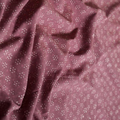 (Pre cut -2.5Meter) Mauve Dotted Pattern Dabu Hand Block Print Cotton Cambric Fabric