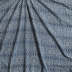 Indigo Geometric Pattern Dabu Hand Block Print Cotton Cambric Fabric