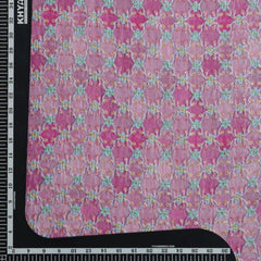 Pink Resham Embroidery Position Print Pure Organza Fabric