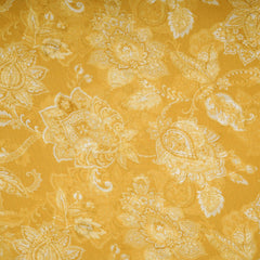 Mango Yellow Floral Digital Print Pure Organza Fabric