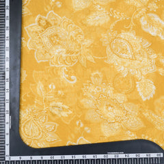 Mango Yellow Floral Digital Print Pure Organza Fabric