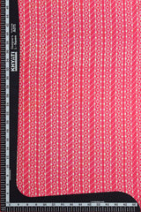 (Pre cut-2.5Meter)  Rose Red Geometric Pattern Table Print Pure Muslin Fabric